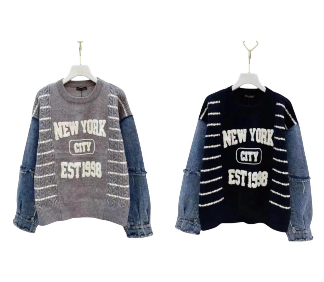 Pull New York City manches en jean’s