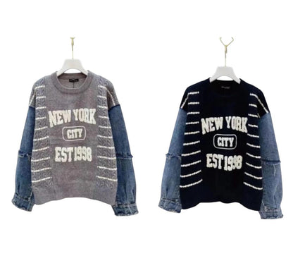 Pull New York City manches en jean’s